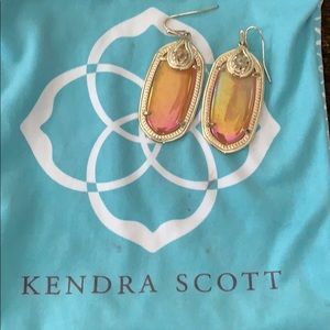 Kendra Scott Orange Coral Earrings with Gold